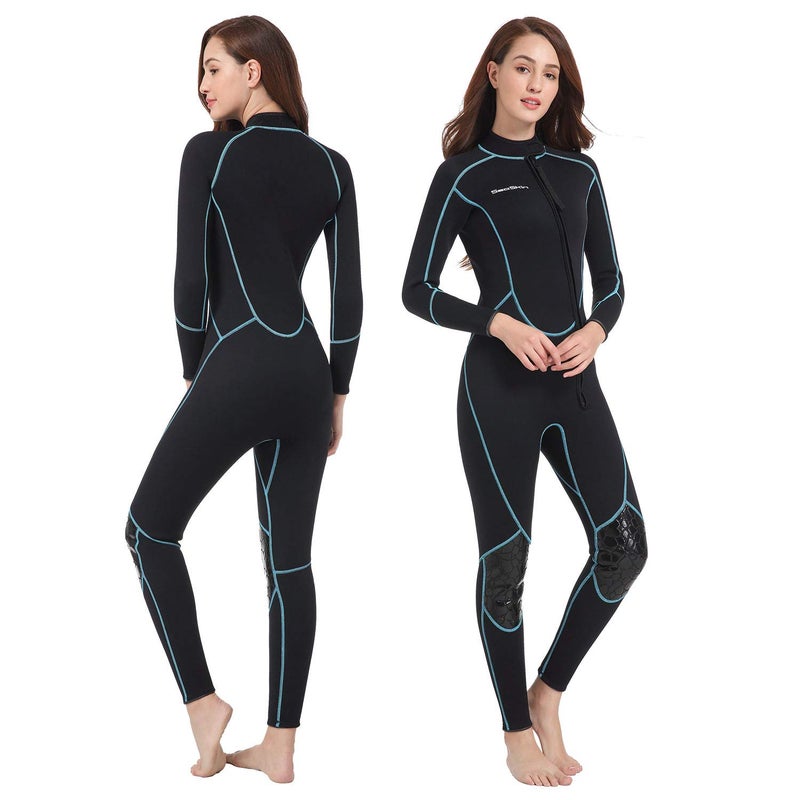 Seaskin Mens 3mm Shorty Wetsuit Womens, Full Body Diving Suit Front Zip Wetsuit for Diving Snorkeling Surfing Swimming X-Small - Image 1